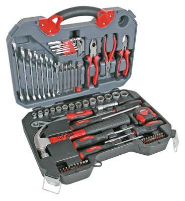 Perel gereedschapskoffer, set van 78 stuks, grijs