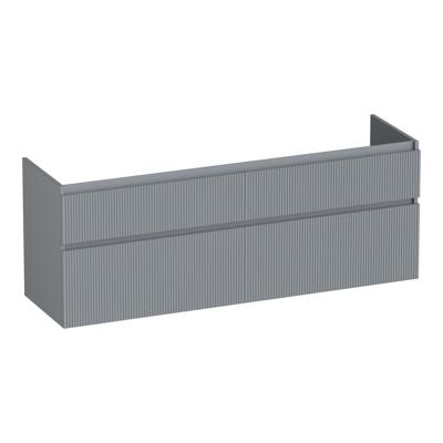 Brauer Delight Wavy - Onderkast - 160 cm - met 4 Softclose Lades Greeploos en 2 Sifon Uitsparingen - Mat Grijs