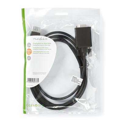 DisplayPort - VGA-kabel | DisplayPort male - VGA male | 2,0 m | Zwart