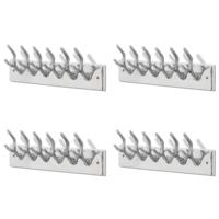 Kapstokken 4 st aluminium zilverkleurig - thumbnail