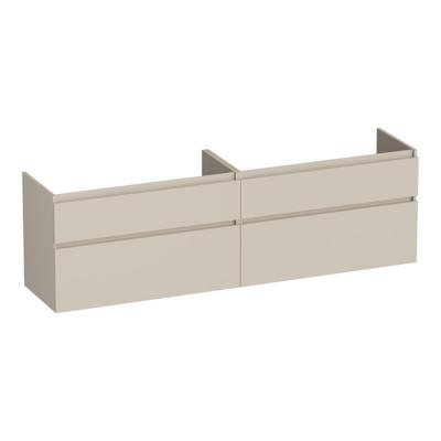 Brauer Delight - Onderkast - 160 cm - met 4 Softclose Lades Greeploos en 2 Sifon Uitsparingen - Mat Beige