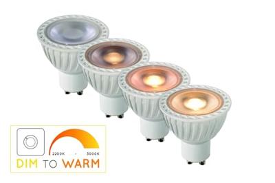 Lucide MR16 - Led lamp - Ø 5 cm - LED Dim to warm - GU10 - 1x5W 2200K/3000K - Wit Lucide MR16 - Led lamp - Ø 5 cm - LED Dim to warm - GU10 - 1x5W 2200K/3000K - Wit