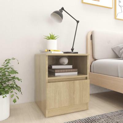 VidaXL Nachtkastje 40x40x50 cm bewerkt hout sonoma eikenkleurig