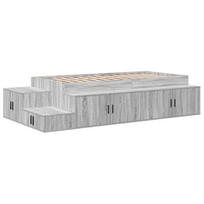 Opbergbedframe Grijs sonoma 244 x 127 x 53.5 cm Bewerkt hout
