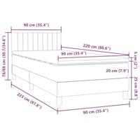Boxspring met matras fluweel zwart 90x220 cm - thumbnail