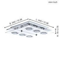 Eglo Led plafondlampCabo Square 6x3w - 3000K - 34cm chroom - 30932 - thumbnail