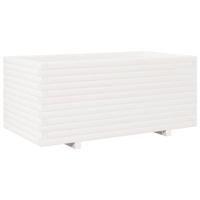 Plantenbak 110x60x49,5 cm massief grenenhout wit - thumbnail