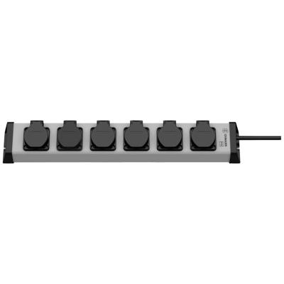 EHMANN 0200x08062301 stekkerdoos met klapdeksels, 6-voudig, 1,5 m voedingskabel, IP20