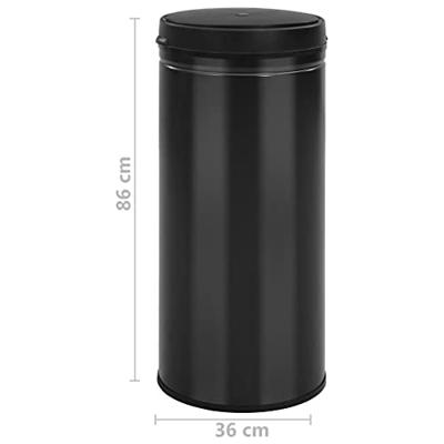 VidaXL Prullenbak met automatische sensor 80 l koolstofstaal zwart