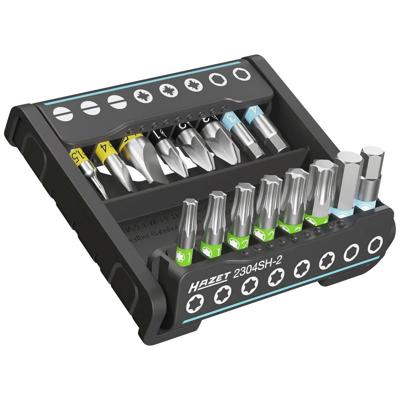 HAZET SmartHolder met 16 bits | kort 2304SH-2 | 1/4 inch (6,3 mm) zeskant massief | Sleufprofiel, Pozidriv-profiel PZ, Binnen-TORX®-profiel | 16-delig