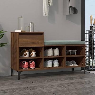 VidaXL Schoenenkast 102x36x60 cm bewerkt hout bruin eikenkleur