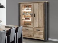Vitrinekast TRAMO 4 deuren links oude eik - thumbnail