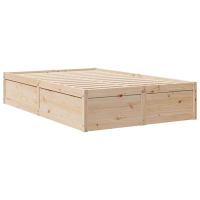 Bed met boekenkast zonder matras massief grenenhout 135x190 cm - thumbnail