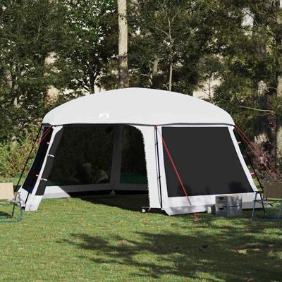 Zwembadtent met uitneembare buiten- gaaswanden 618x532 cm grijs Zwembadtent met uitneembare buiten- gaaswanden 618x532 cm grijs