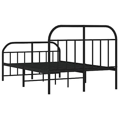 Bedframe met hoofd- en voeteneinde metaal zwart 120x190 cm
