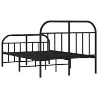 Bedframe met hoofd- en voeteneinde metaal zwart 120x190 cm - thumbnail