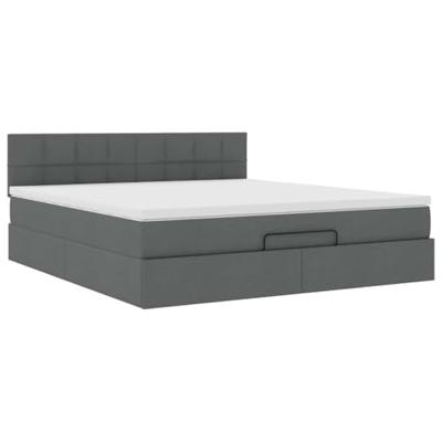 Ottoman bed met matras 160x200cm stof donkergrijs