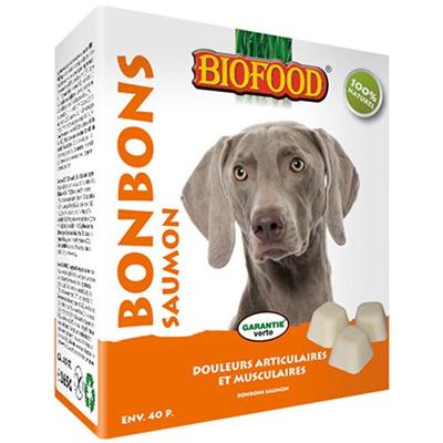 BIOFOOD SCHAPENVET MAXI BONBONS ZALM 40 ST BIOFOOD SCHAPENVET MAXI BONBONS ZALM 40 ST