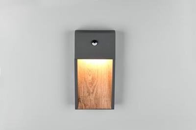 Trio Design wandlampSalmon grijs met hout en sensor - 246969135