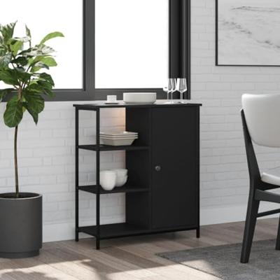 Dressoir 70x30x80 cm bewerkt hout zwart