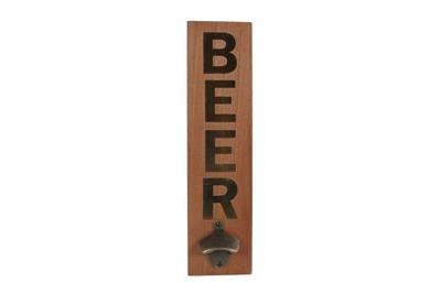 Bieropener Beer naturel/goud hout