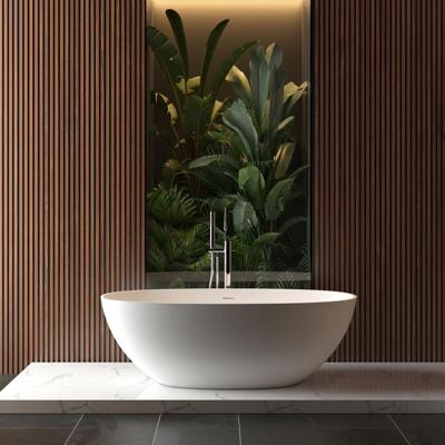 Wiesbaden Chiek Vrijstaand Ligbad 165x75cm - Solid Surface Mat Wit