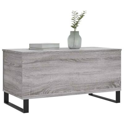 Salontafel 90x44,5x45 cm bewerkt hout grijs sonoma eikenkleurig