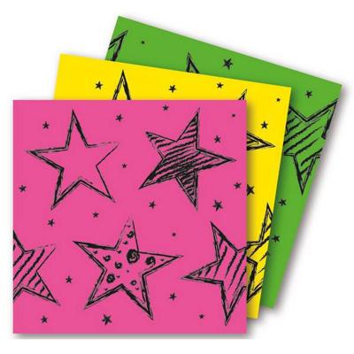 Servetten Neon Sterren - 16 Stuks