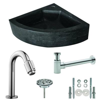 Hardstenen Hoekfonteinset 30X30X10 cm Aqua Splash Hardstenen Hoekfonteinset 30X30X10 cm Aqua Splash