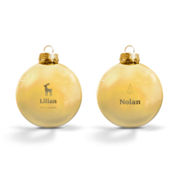 Kerstbal met naam - Goud 2 stuks - thumbnail