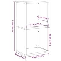 Brandhoutrek 40x30x75 cm koudgewalst staal wit - thumbnail