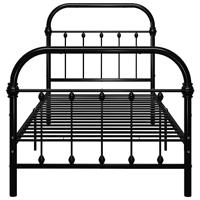 Bedframe metaal zwart 90x200 cm - thumbnail