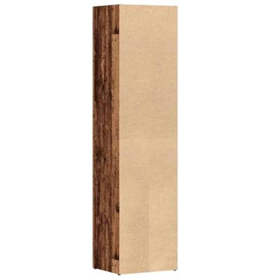 Boekenkast 36x30x114 cm bewerkt hout oud houtkleurig