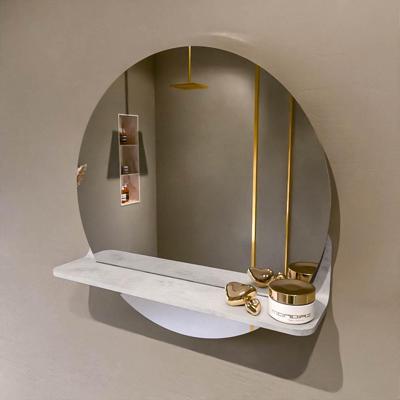 MONDIAZ SPOT spiegel rond 50cm met Spiegelplanchet kleur Opalo. MONDIAZ SPOT spiegel rond 50cm met Spiegelplanchet kleur Opalo.