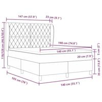 Boxspring bed met matras Donkergrijs 140 x 190 cm Fluweel - thumbnail