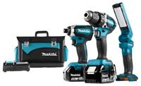 Makita DLX3090TX1 18v 5.0Ah Combiset accuboormachine DDF484 en slagschroevendraaier DTD153 + Lamp DML801 + 3e accu - DLX3090TX1 - thumbnail