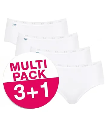Sloggi Basic+ Midi slip wit 4-pack = 3+1 gratis
