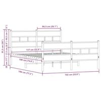 Bedframe met hoofdbord en voetbord zonder matras 137x190 cm - thumbnail