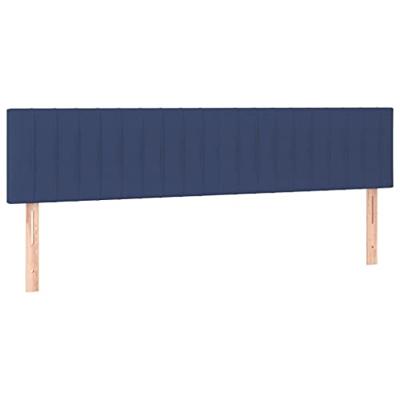 Hoofdbord LED 200x5x78/88 cm stof blauw