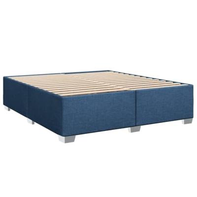 Boxspring met matras stof blauw 200x200 cm