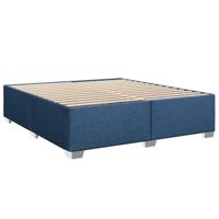 Boxspring met matras stof blauw 200x200 cm - thumbnail