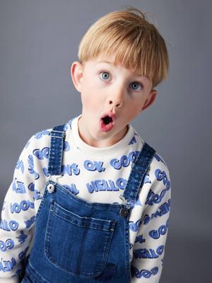 XXL jongenssweater met lange mouwen wit, bedrukt XXL jongenssweater met lange mouwen wit, bedrukt