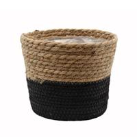 Pot Seagrass Natural/Black - diameter 14x12 cm Van der Leeden - Van der leeden - thumbnail