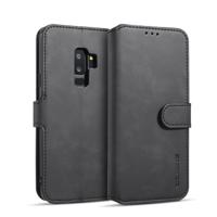 Dg. MING retro olie kant horizontale flip case met houder & kaartsleuven & portemonnee voor Galaxy S9 PLUS (zwart) - thumbnail