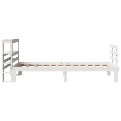 Bedframe met hoofdeinde zonder matras 90x200 cm wit