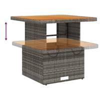 7-delige Loungeset met kussens poly rattan grijs - thumbnail