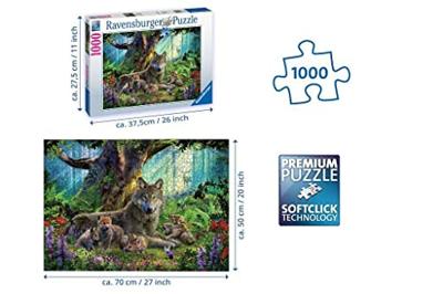 Puzzel Ravensburger Familie wolf in het bos 1000 stukjes Puzzel Ravensburger Familie wolf in het bos 1000 stukjes
