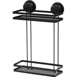 Zwart Doucherek - Staand of Hangend Doucherek 2 Laags - Geschikt voor muur of douchewand