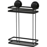 Zwart Doucherek - Staand of Hangend Doucherek 2 Laags - Geschikt voor muur of douchewand - thumbnail