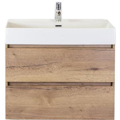 Maxx XL Badmeubelset 80 cm - Natuur Eiken - Wastafel Kube 1 Kraangat